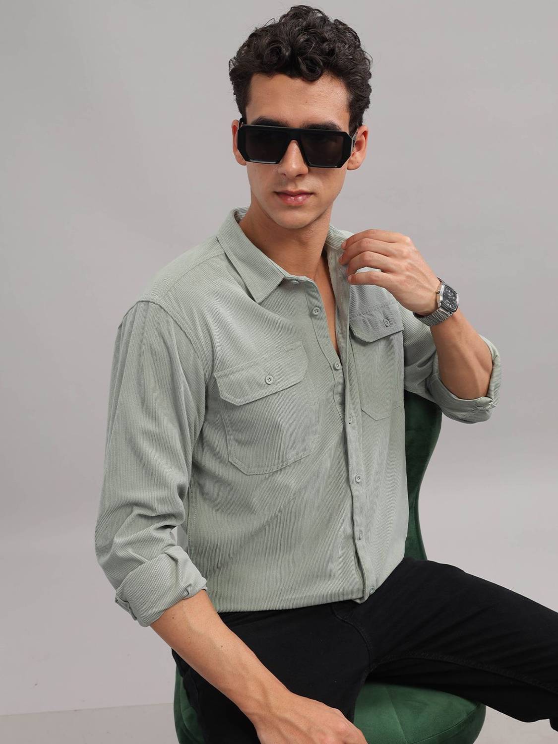HERE&NOW Men Grey Casual Shirt - Image 1