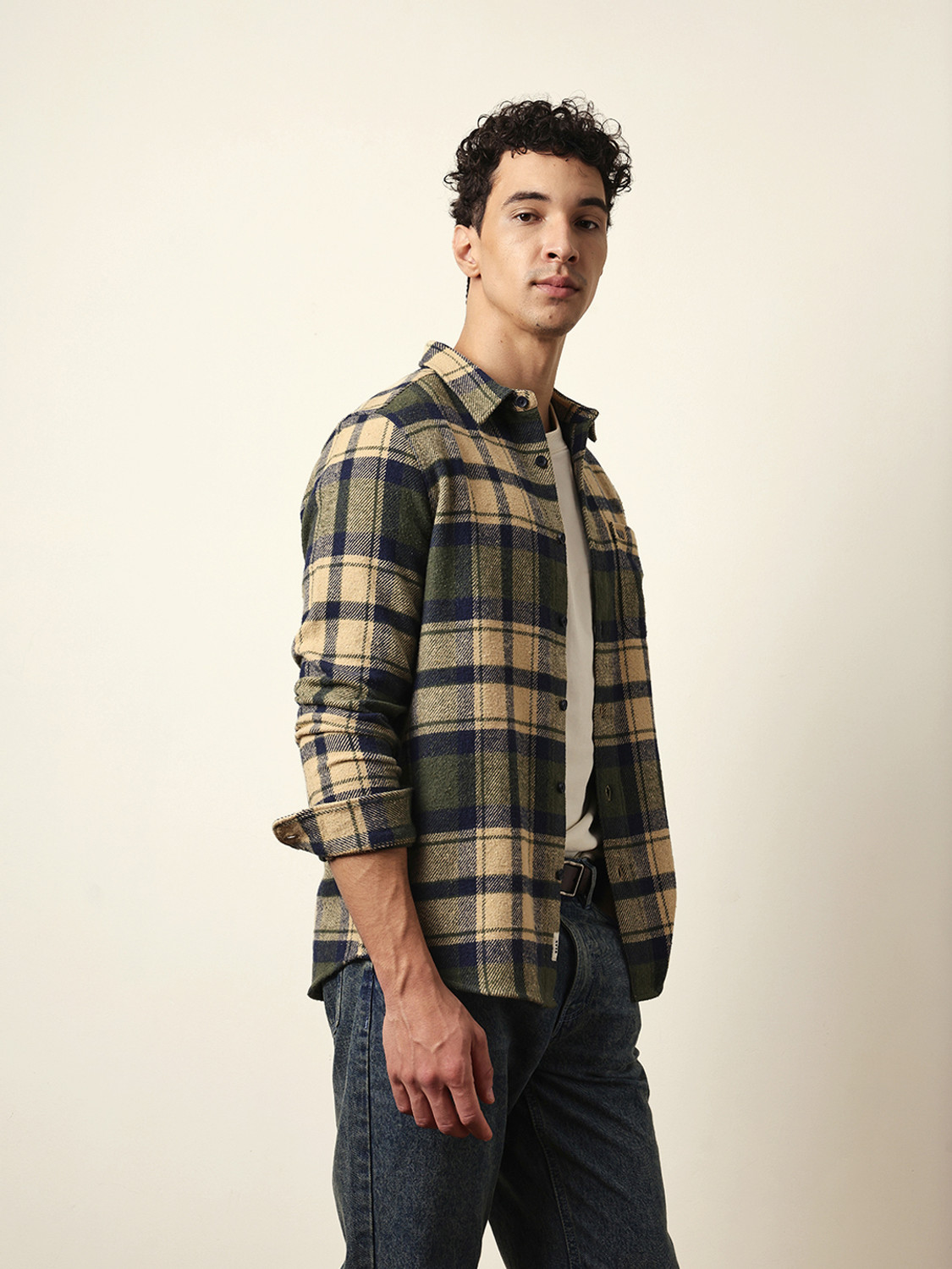 Image of THE BEAR HOUSE Men Checkered Casual Multicolor Shirt