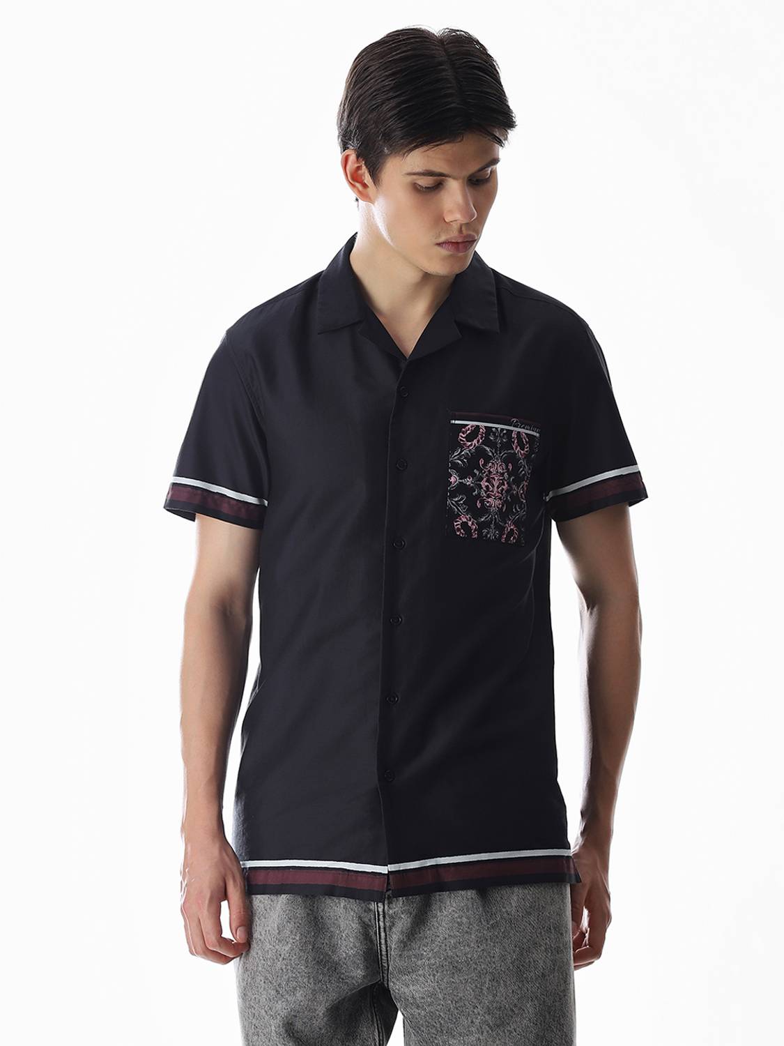 JACK & JONES Men Black Printed Casual Shirt - Image 2