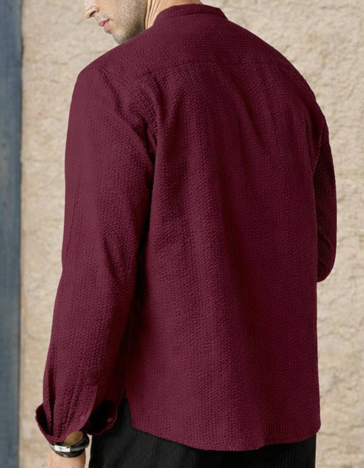COMBRAIDED Men Maroon Casual Shirt - Image 4