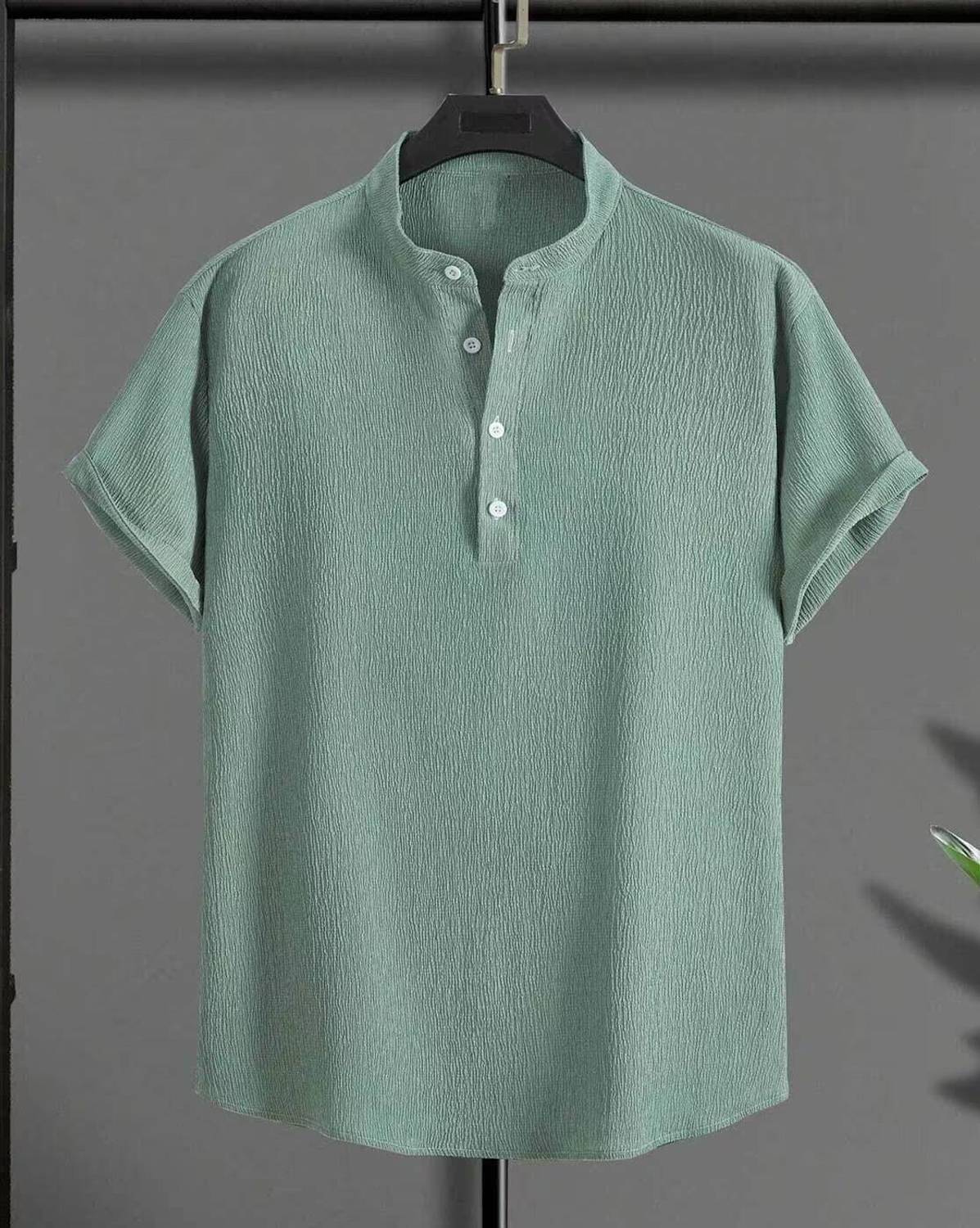 BELPATRA Men Solid Casual Light Green Shirt