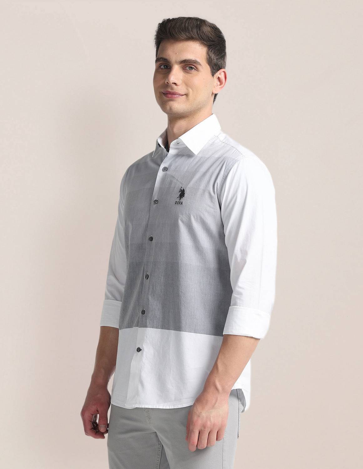 U.S. POLO ASSN. Men Grey Casual Shirt - Image 4