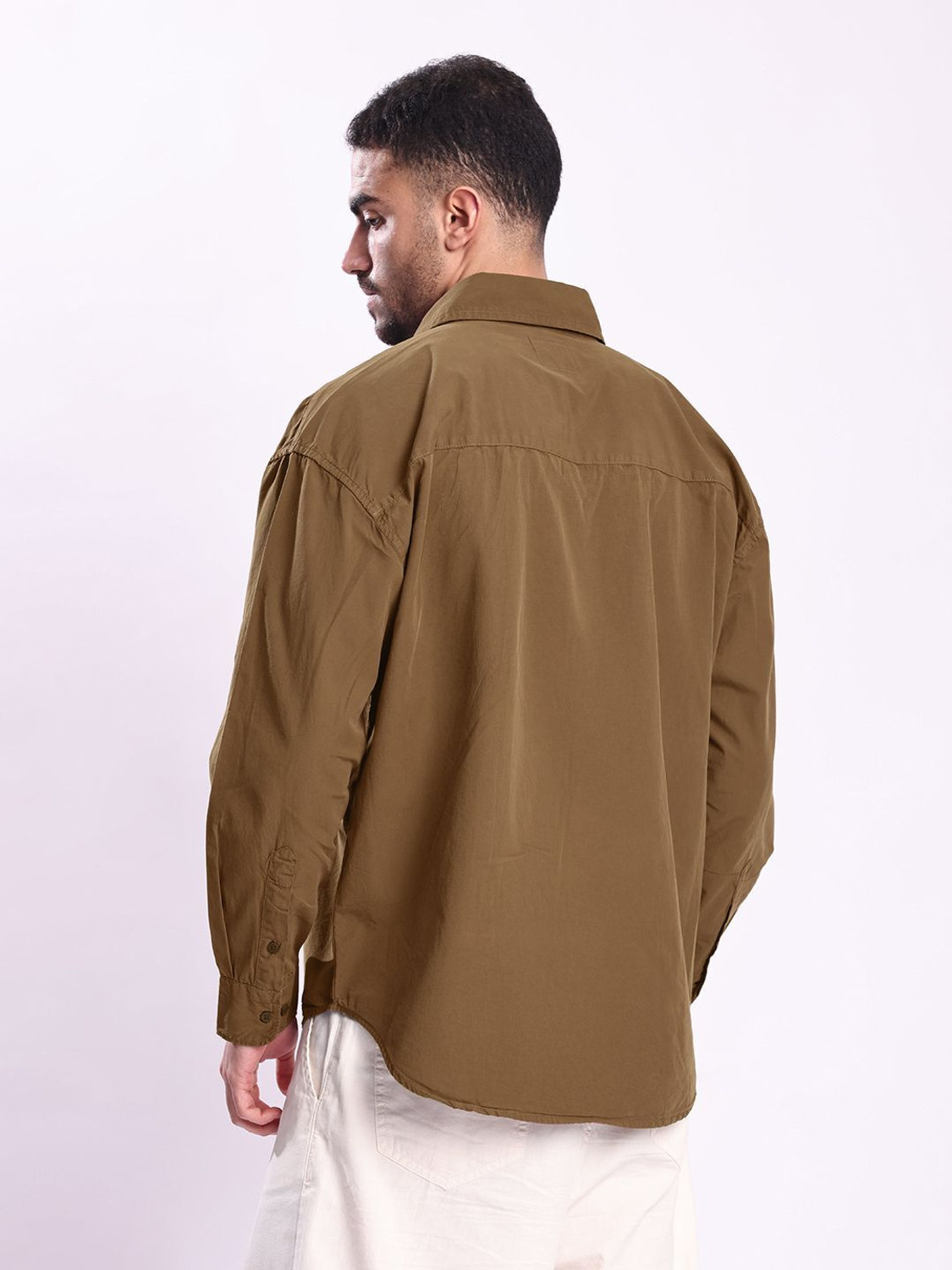 Image of Bene Kleed Men Printed Casual Brown Shirt