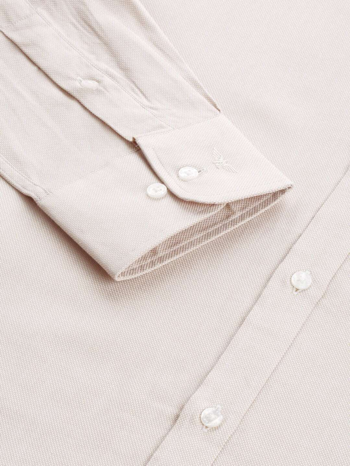 Image of PARK AVENUE Men Self Design Formal Beige Shirt