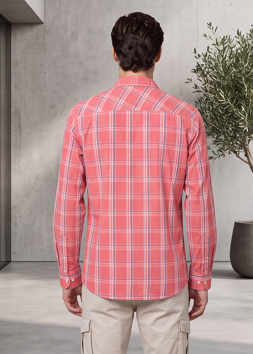 Image of KILLER Men Slim Fit Checkered Spread Collar Casual Shirt
