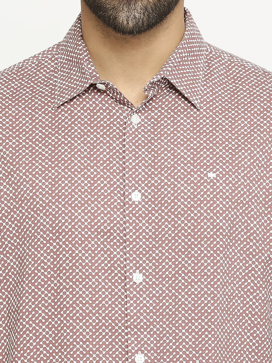 Image of BASICS Men Printed Casual Red Shirt