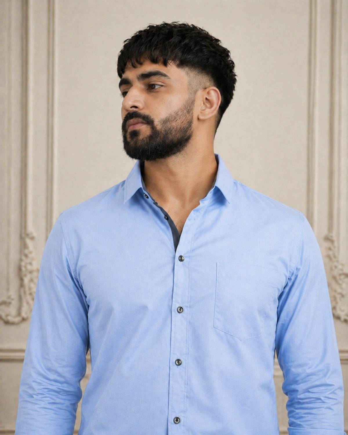 VELRON Men Light Blue Casual Shirt - Image 4