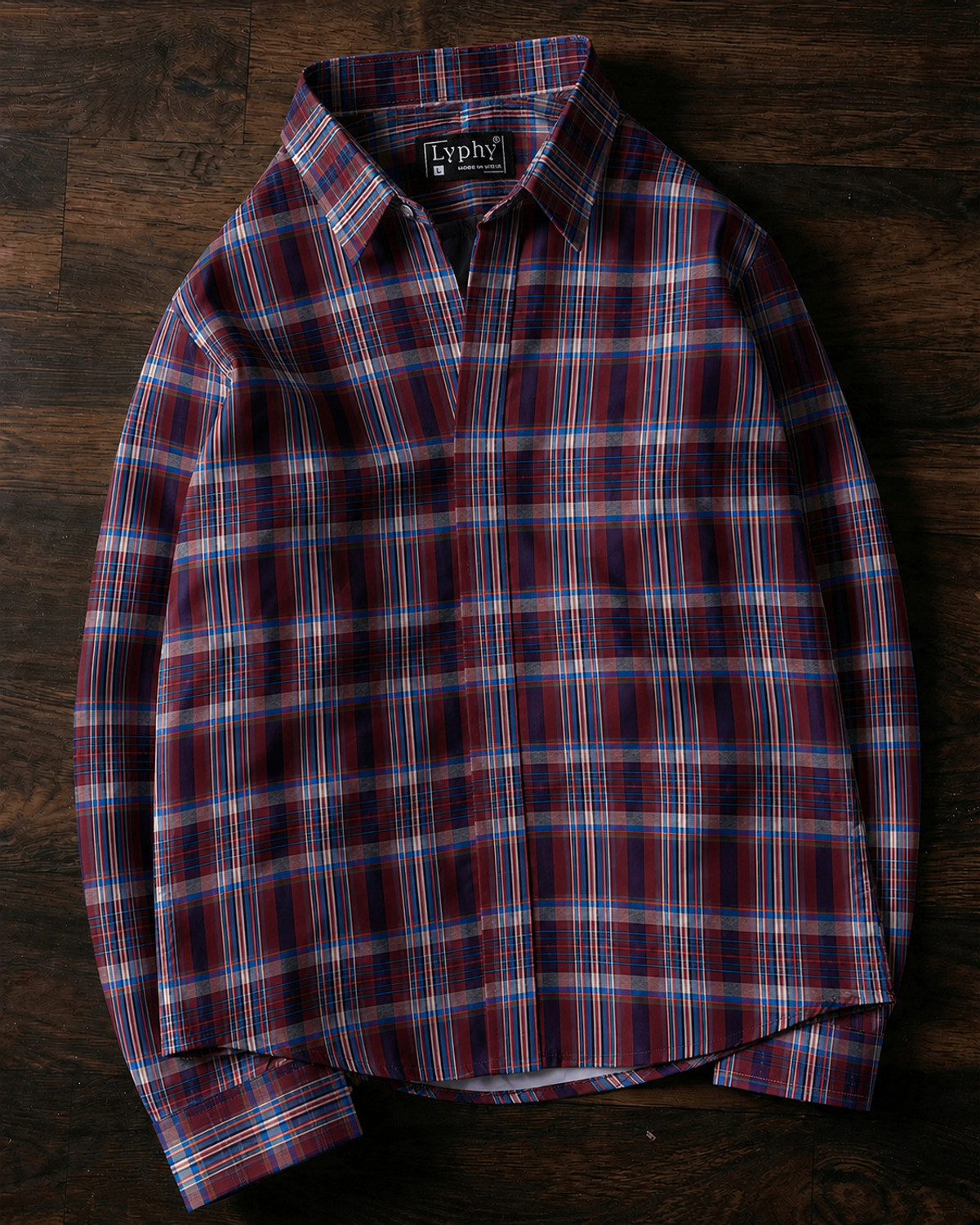Image of Lyphy Men Checkered Casual Multicolor Shirt
