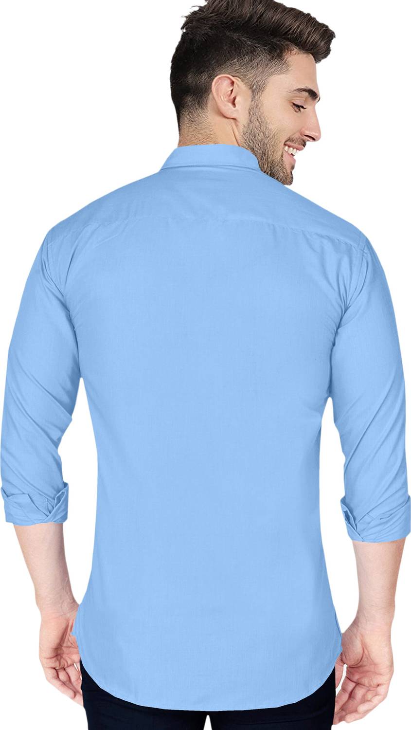VTEXX Men Solid Formal Light Blue Shirt - Buy VTEXX Men Solid