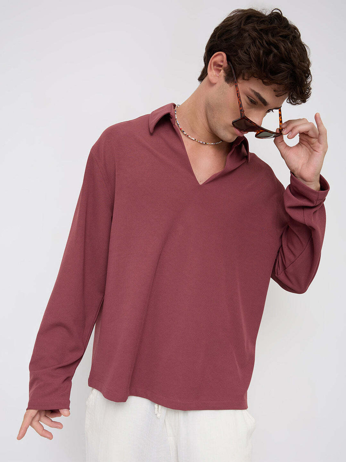 Image of VASTRADO Men Solid Casual Pink Shirt