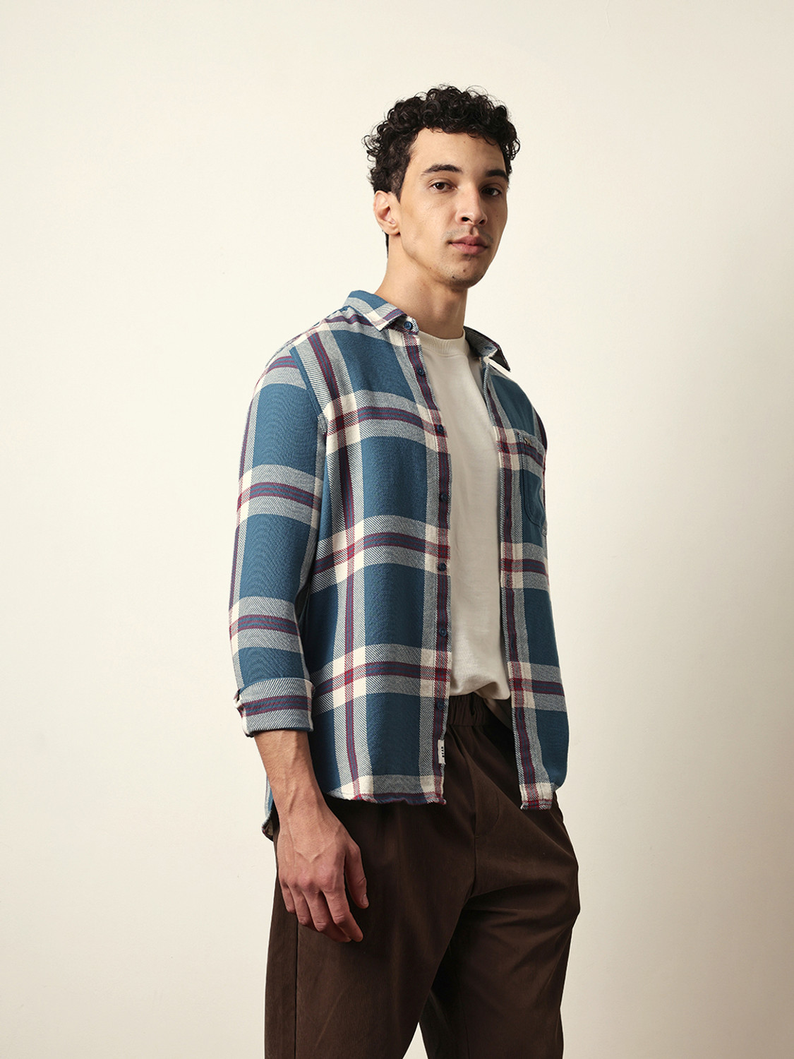 Image of THE BEAR HOUSE Men Checkered Casual Multicolor Shirt
