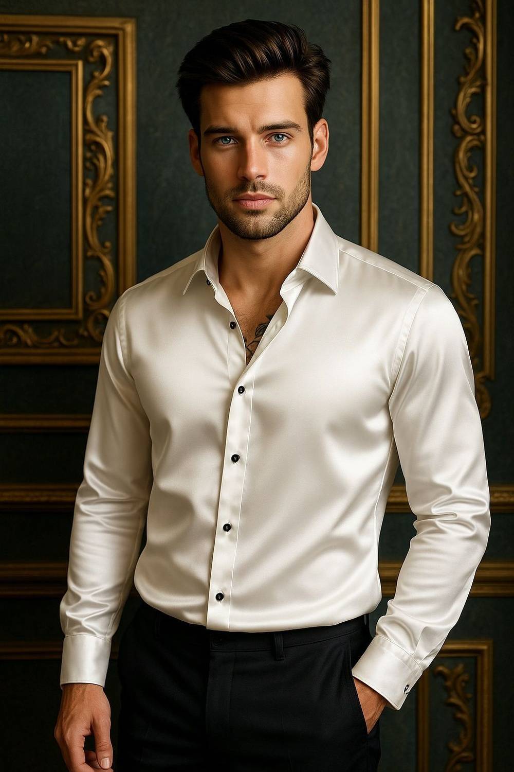 BADLAND Men Solid Casual White Shirt