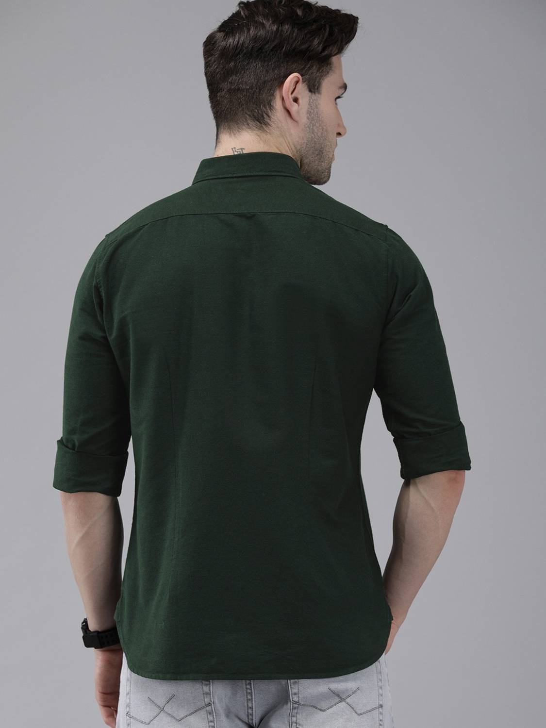THE BEAR HOUSE Men Slim Fit Solid Spread Collar Casual Shirt - Image 2