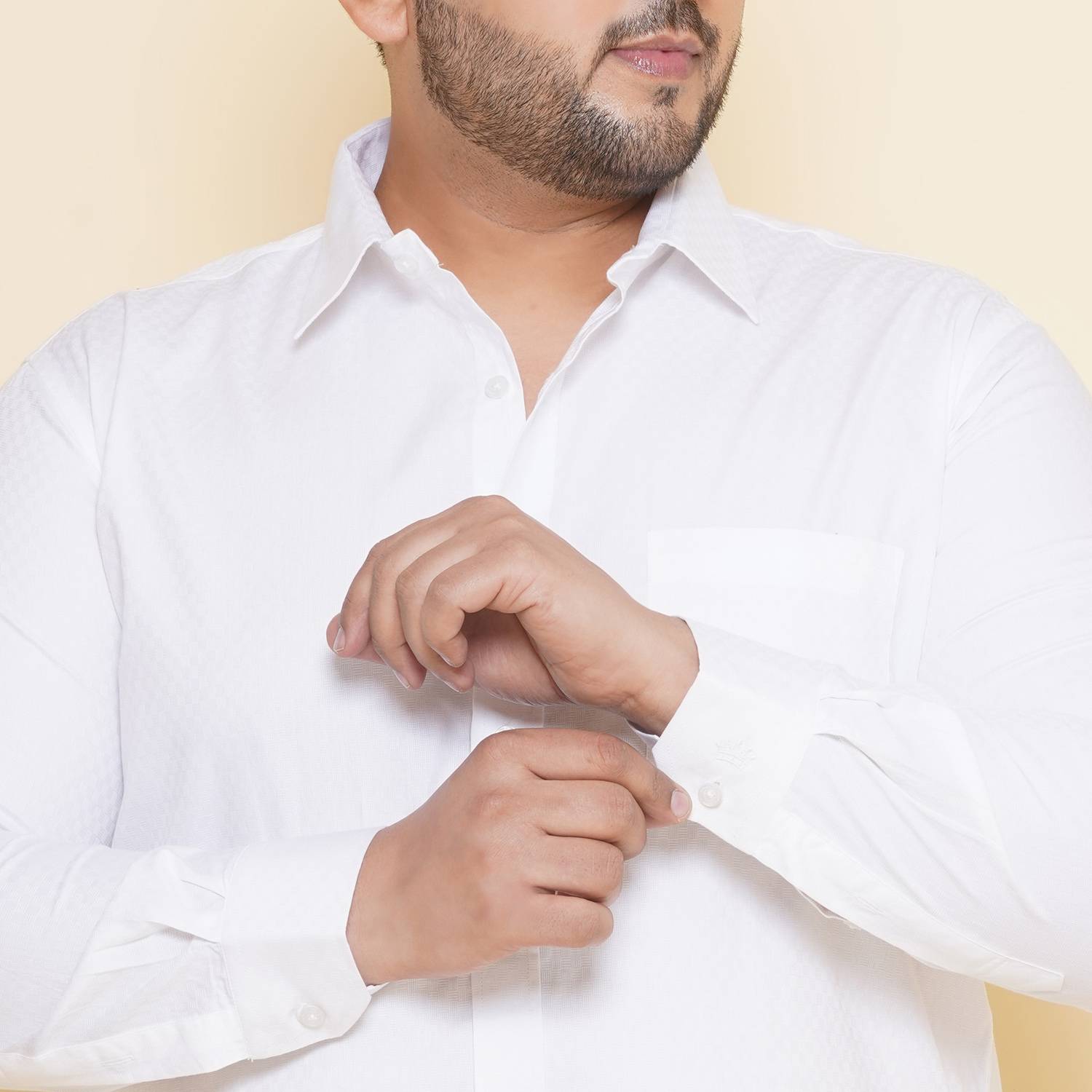 METRONAUT PLUS Men White Formal Shirt - Image 3