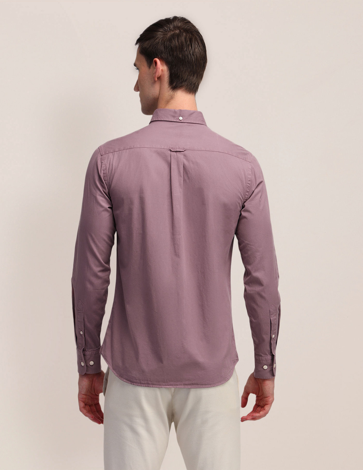 Image of U.S. POLO ASSN. Men Solid Casual Pink Shirt