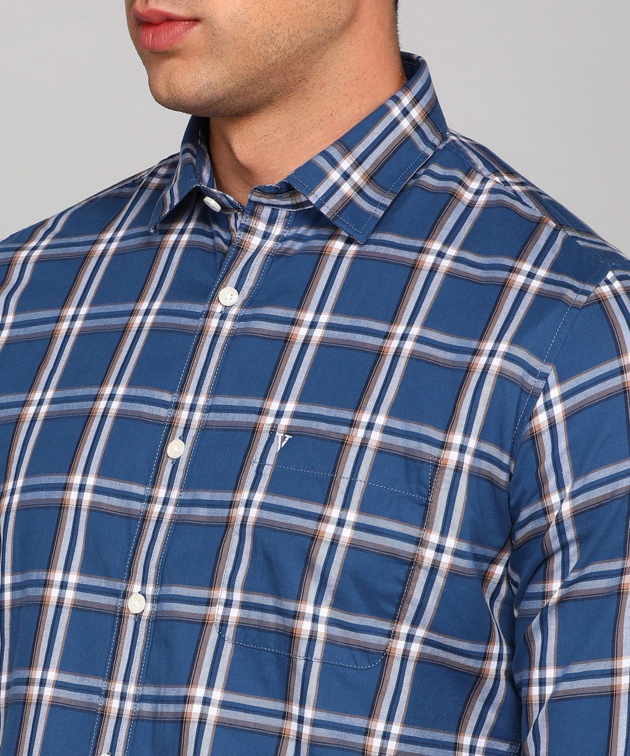 Image of VAN HEUSEN Men Checkered Casual Purple Shirt