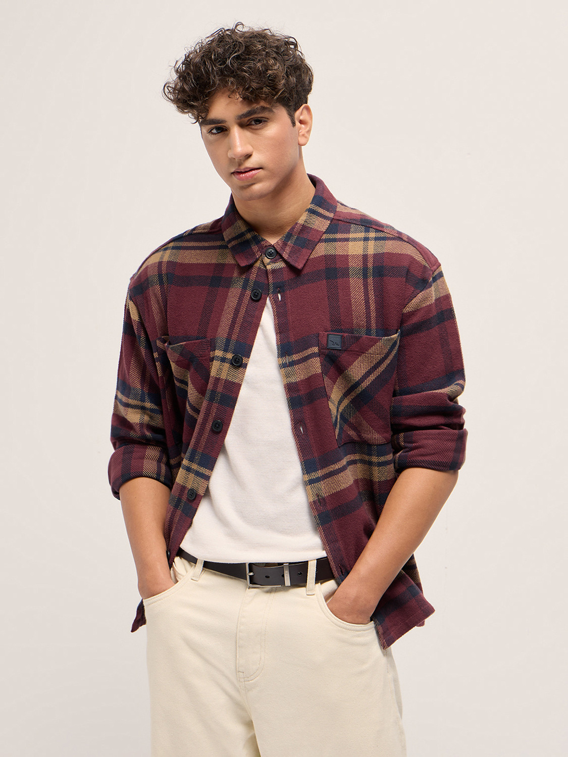 Image of THE BEAR HOUSE Men Checkered Casual Multicolor Shirt