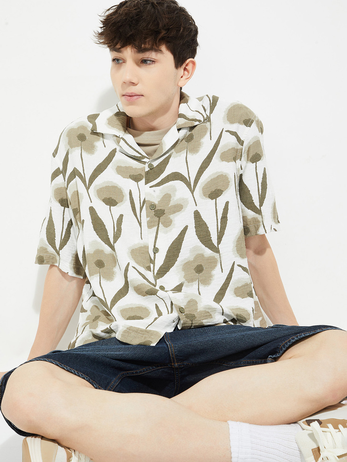 Image of MAX Men Printed Casual Multicolor Shirt