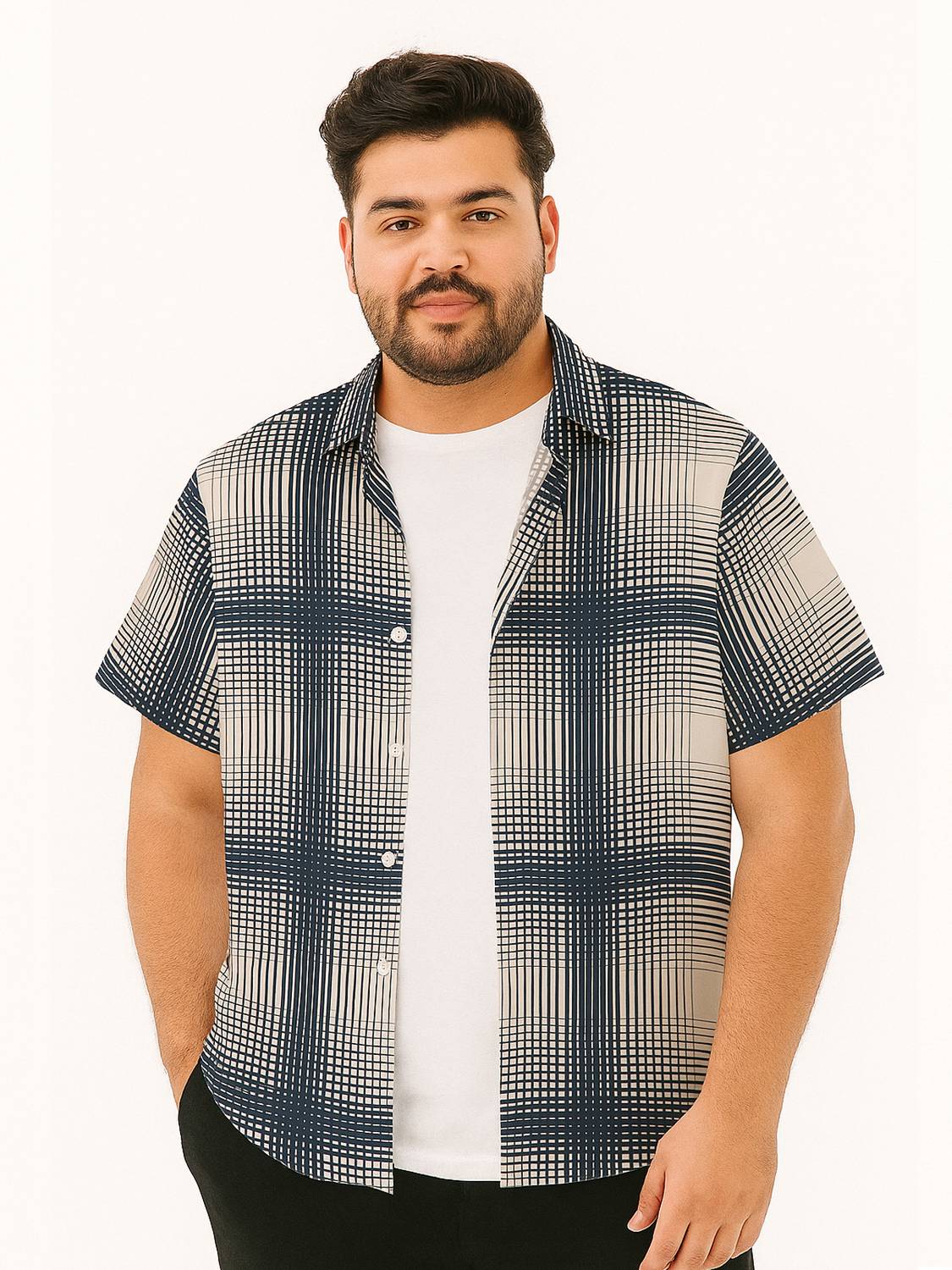 Bullmer Men Printed Casual Black, Grey Shirt