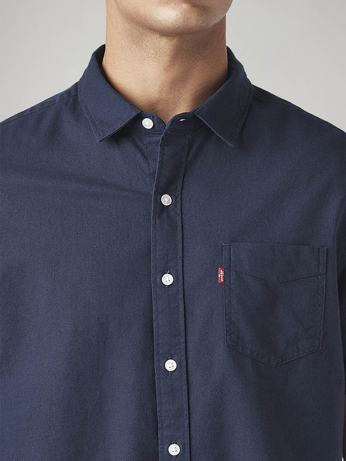 Image of LEVI'S Men Solid Casual Blue Shirt