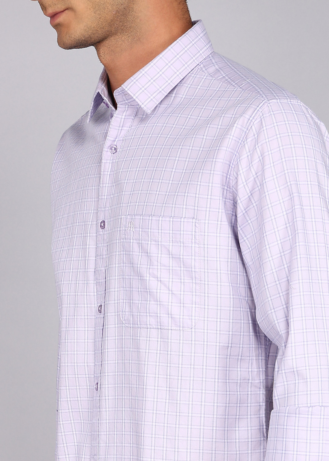 Image of Raymond Men Checkered Casual Purple Shirt