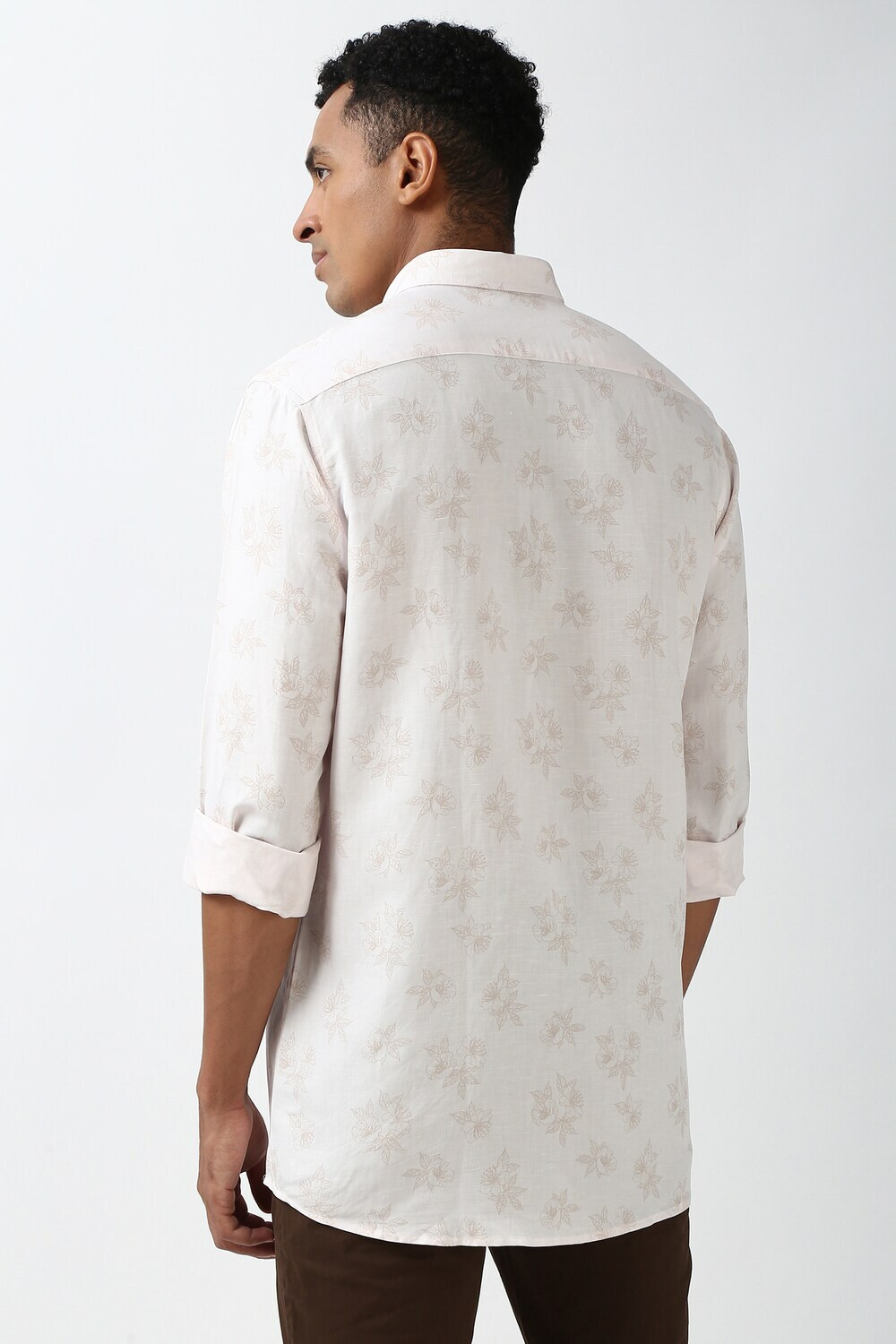 Image of PETER ENGLAND Men Printed Casual White Shirt