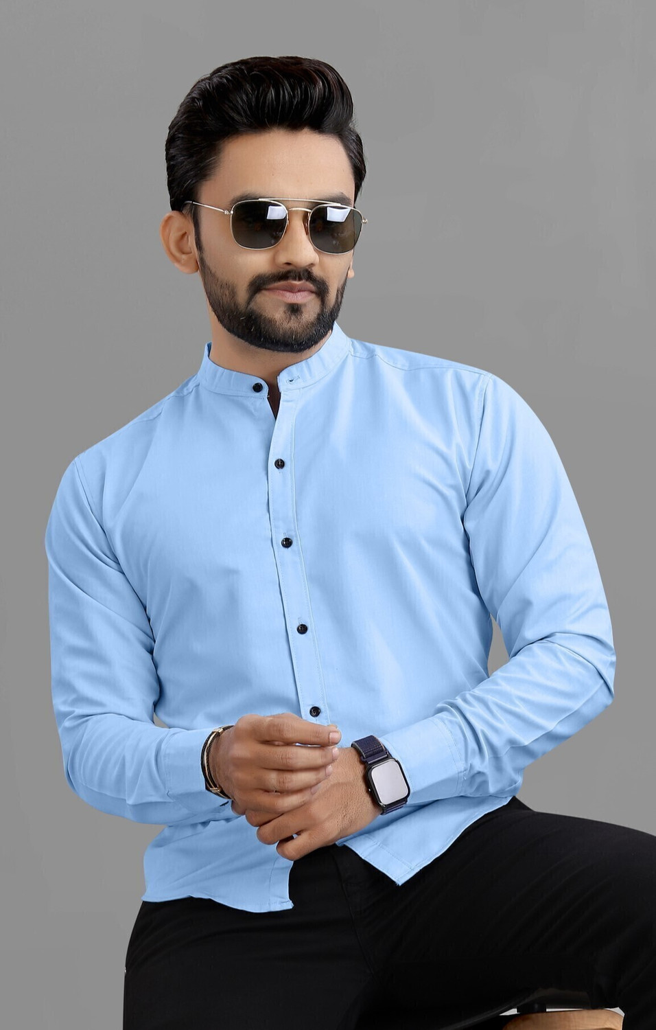 Image of VTEXX Men Solid Formal Multicolor Shirt