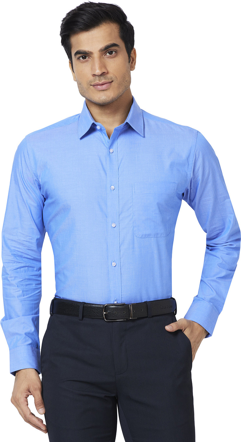 Image of Raymond Men Solid Formal Light Blue Shirt