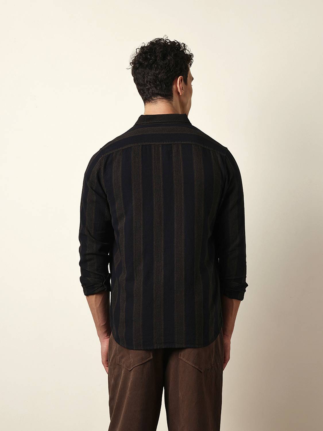 THE BEAR HOUSE Men Striped Casual Black Shirt - Image 2