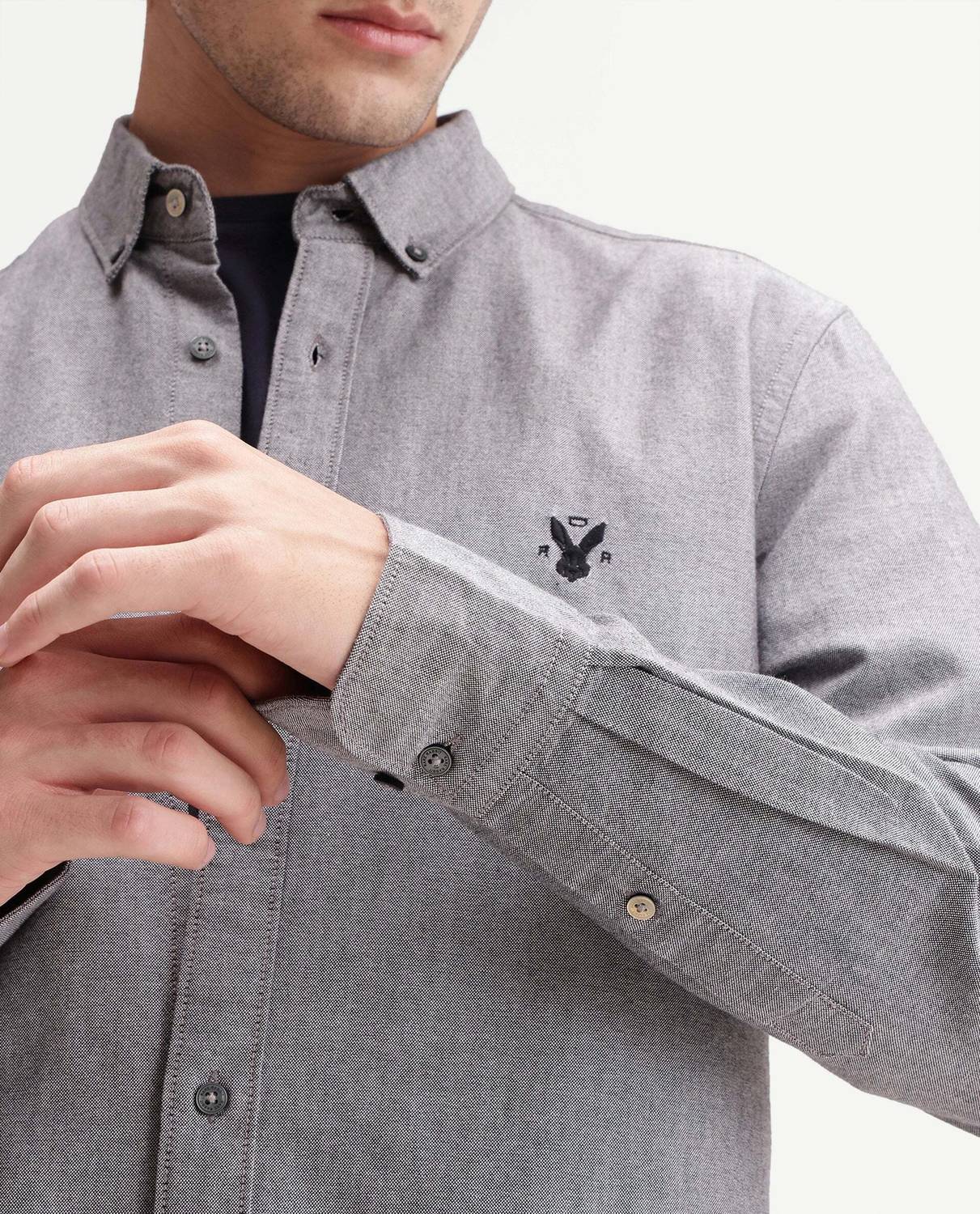 RARE RABBIT Men Grey Casual Shirt - Image 1