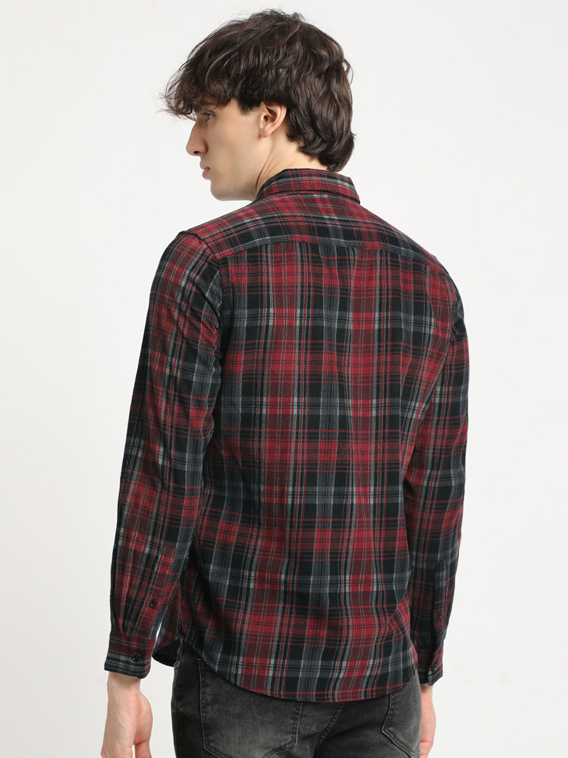 Image of THE BEAR HOUSE Men Checkered Casual Multicolor Shirt