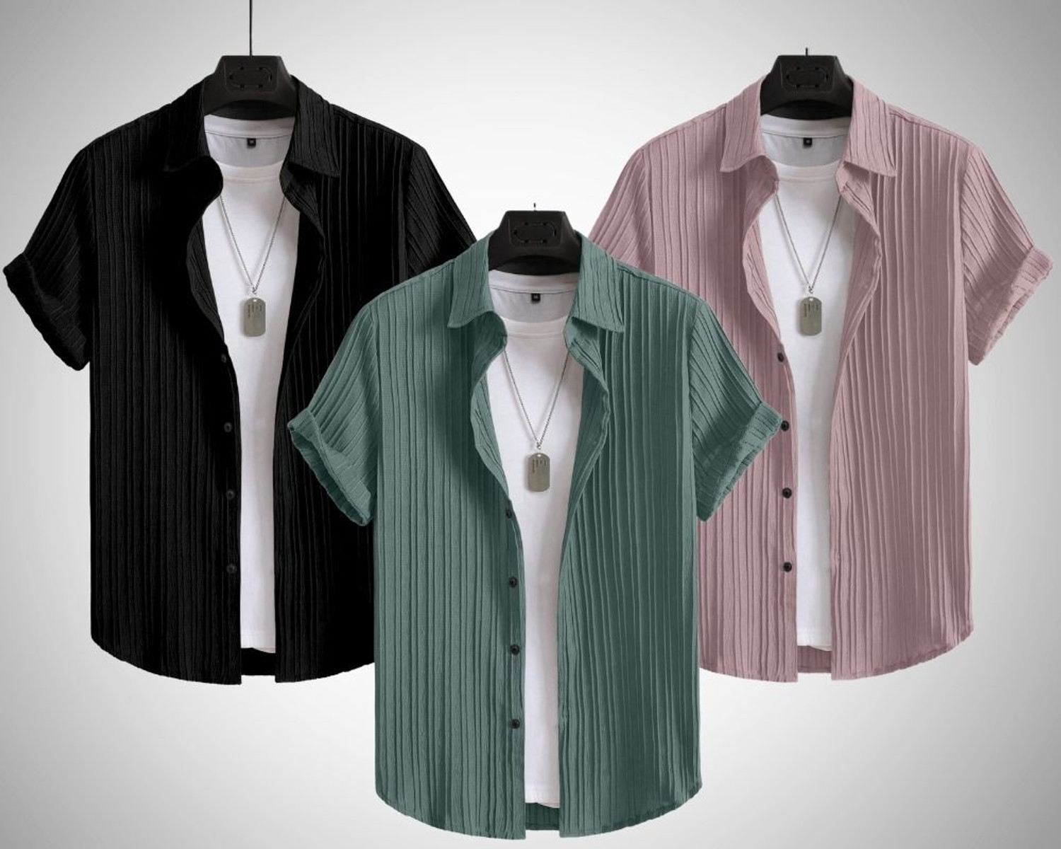 Image of HaloMenss Men Self Design Casual Multicolor Shirt
