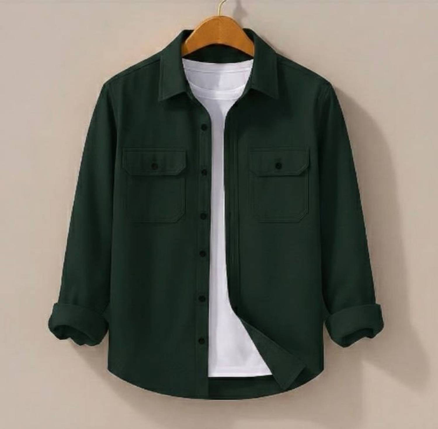 JCOSTA Men Solid Casual Green Shirt