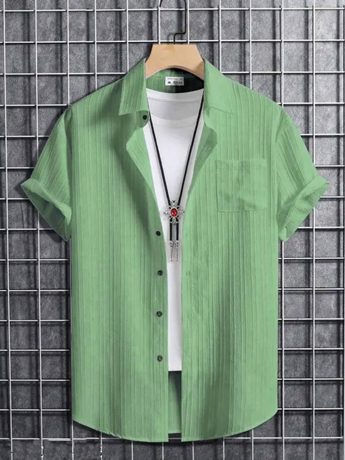 Abhirushi Boys Solid Casual Light Green Shirt