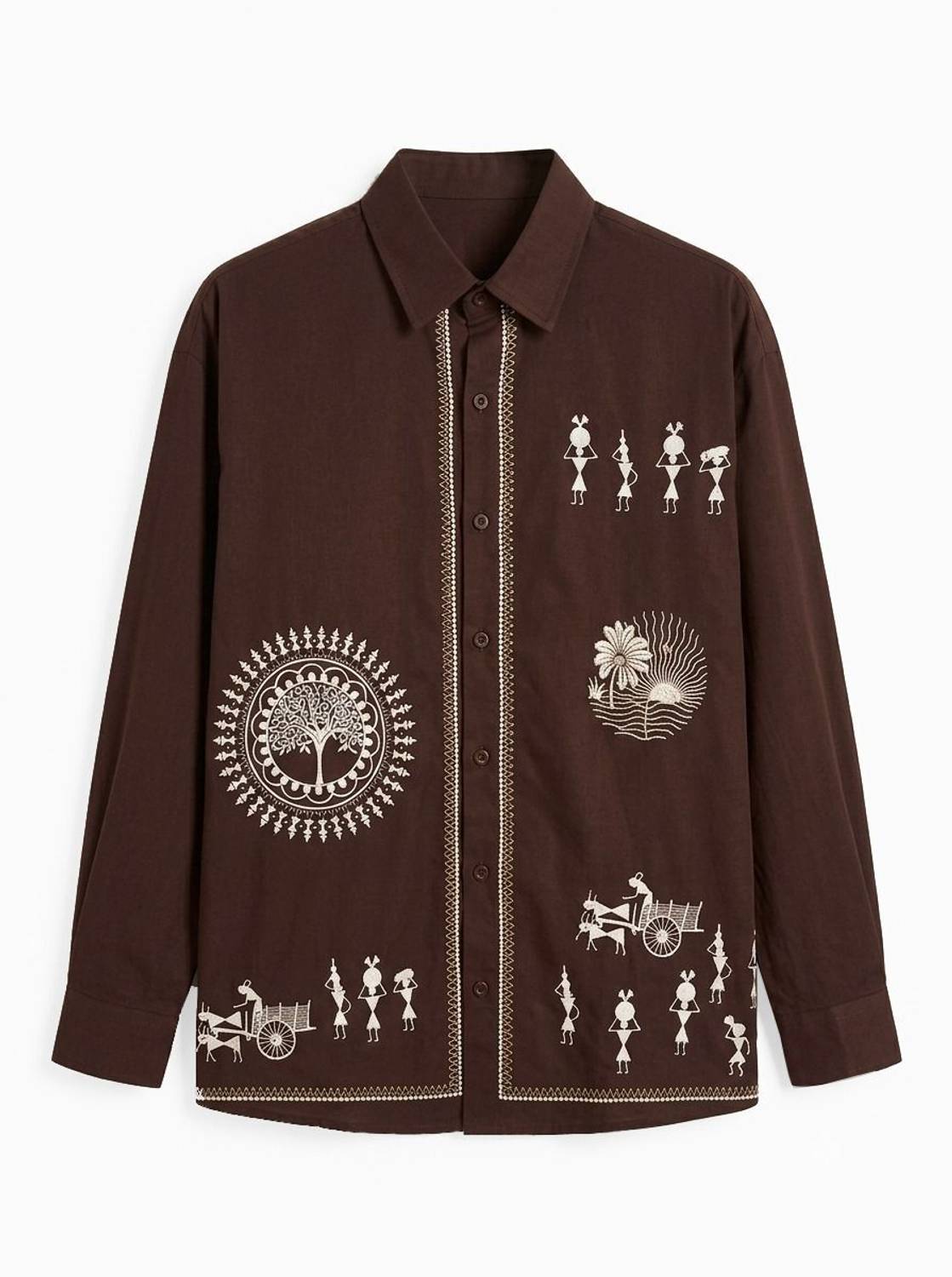 Shree Sai Balaji Men Brown Printed Casual Shirt - Image 4
