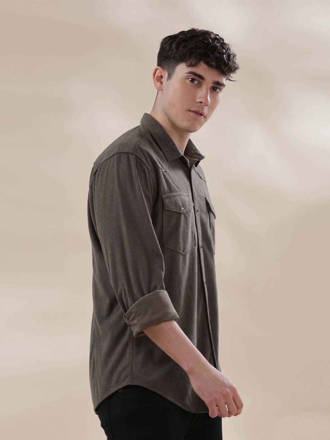 HERE&NOW Men Green Casual Shirt - Image 3