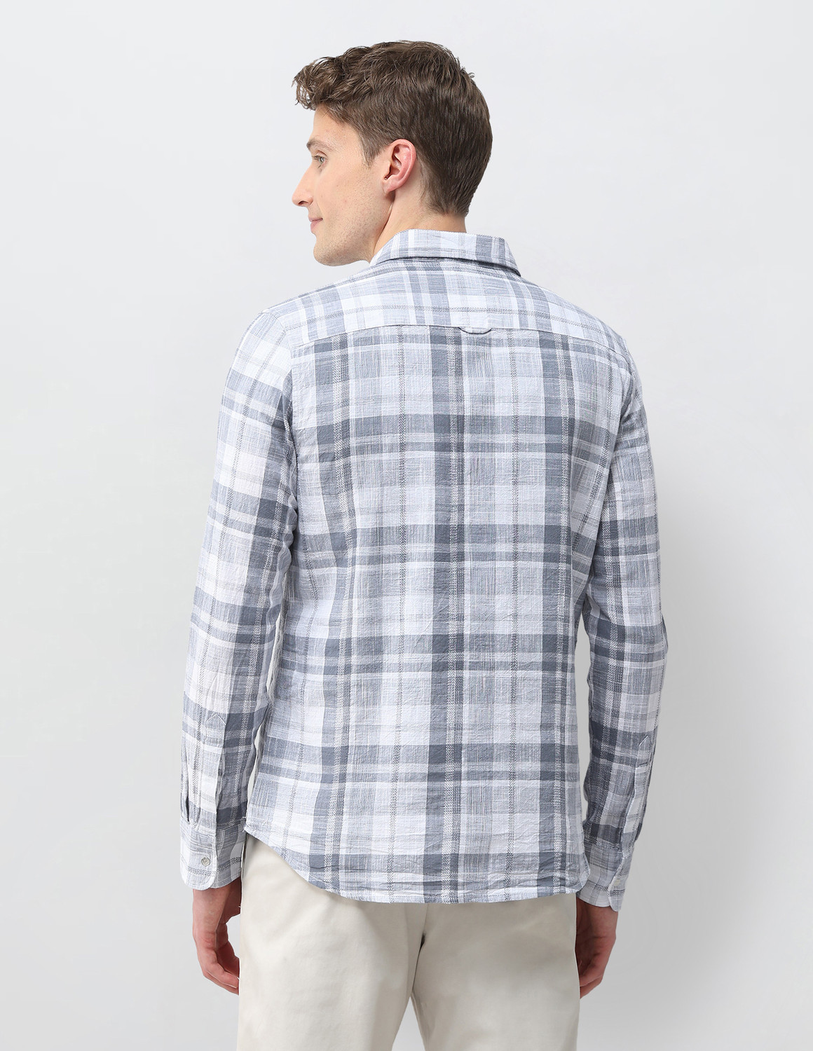 Image of U.S. Polo Assn. Denim Co. Men Checkered Casual Blue Shirt