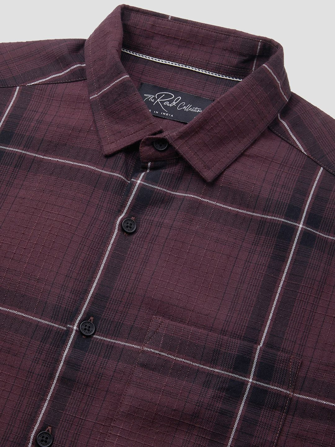 Image of VASTRADO Men Checkered Casual Purple Shirt