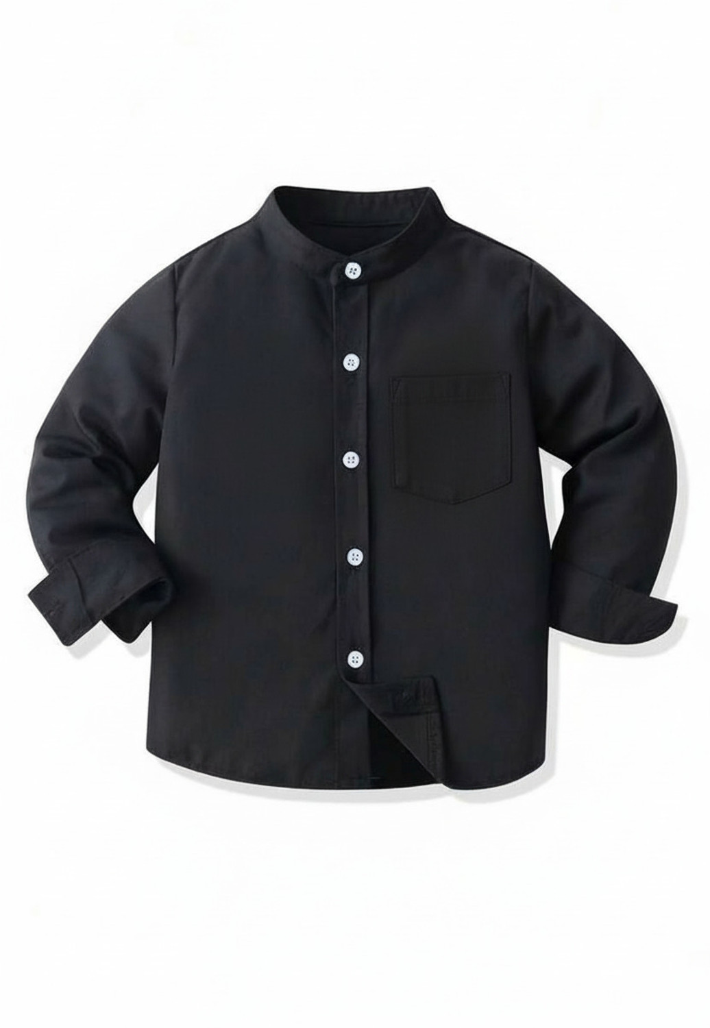 Image of LUVITUS Boys Solid Casual White, Black Shirt