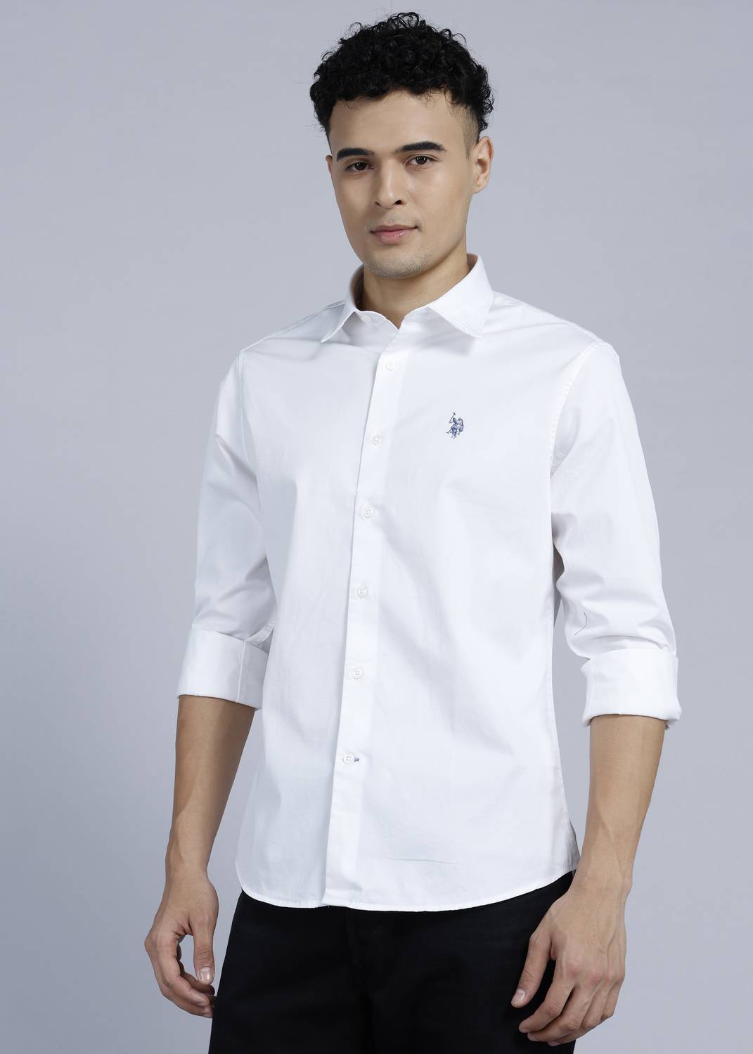 U.S. POLO ASSN. Men Solid Casual White Shirt - Image 3