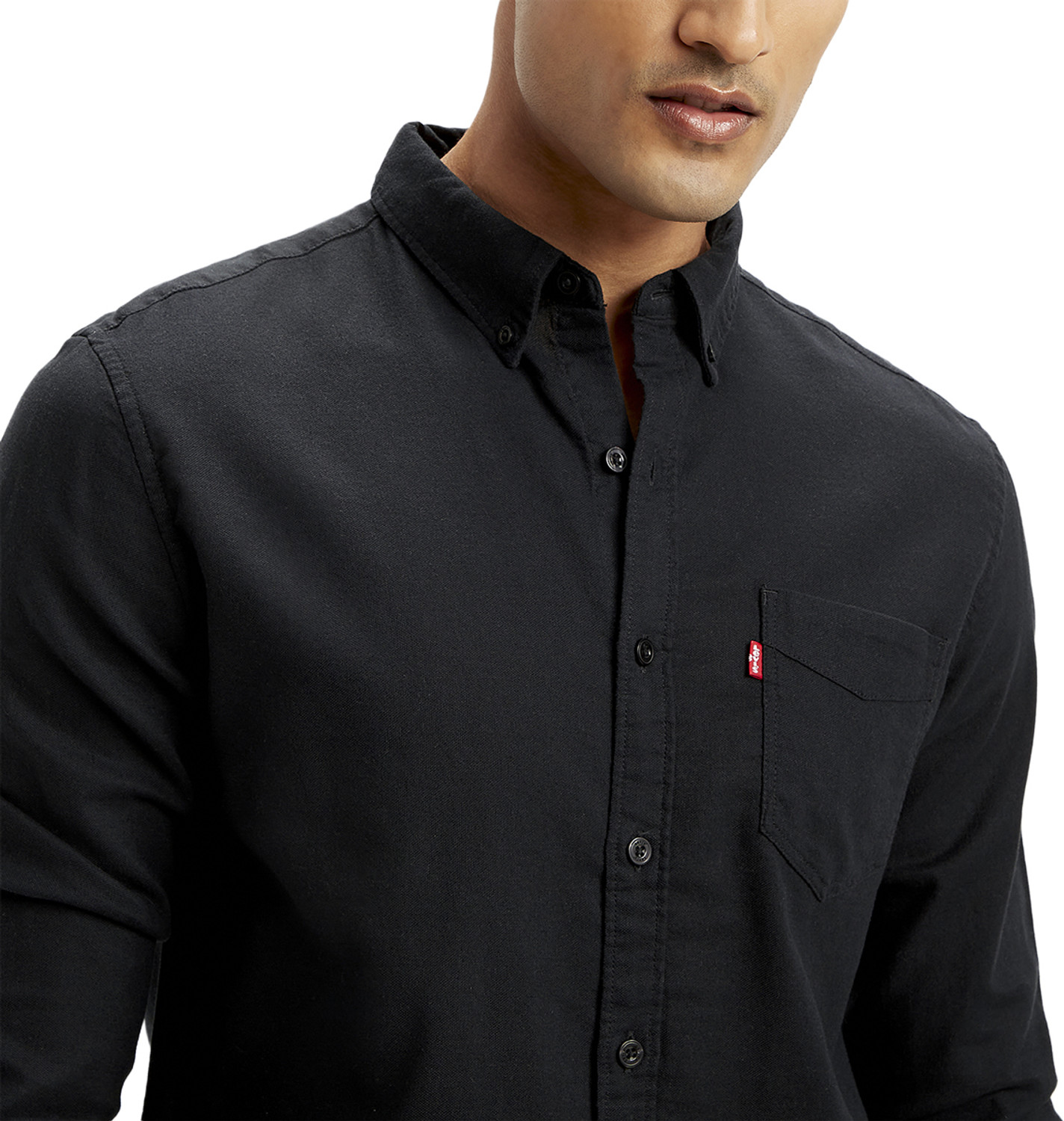 Image of LEVI'S Men Solid Casual Black Shirt