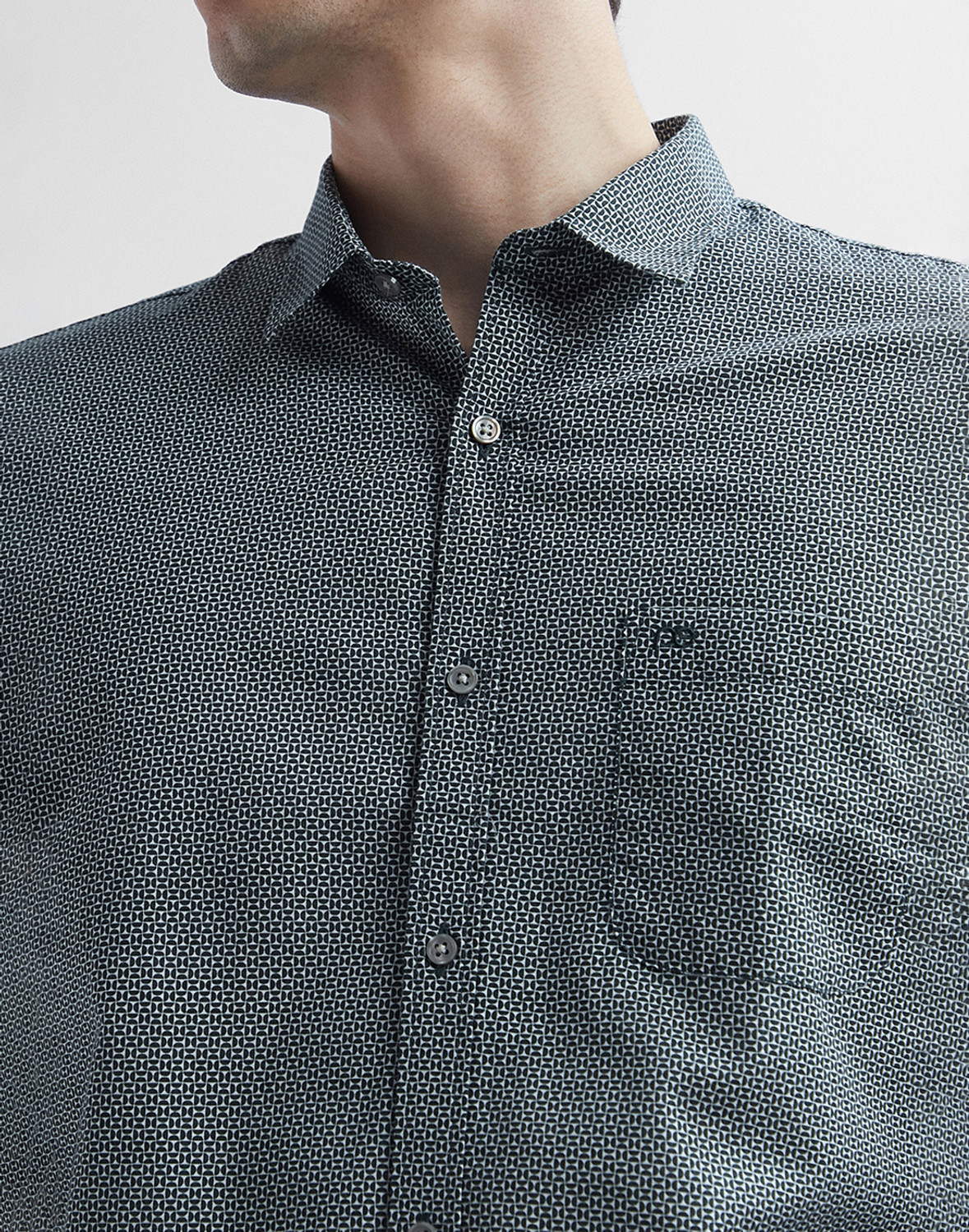 Image of PETER ENGLAND Men Printed Casual Green Shirt