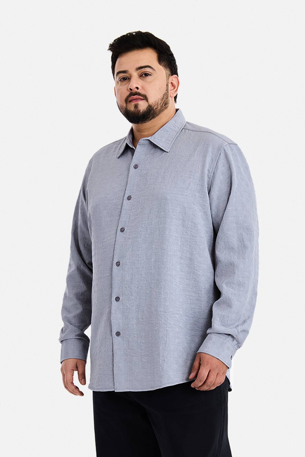 Snitch Men Self Design Casual Grey Shirt - Image 4