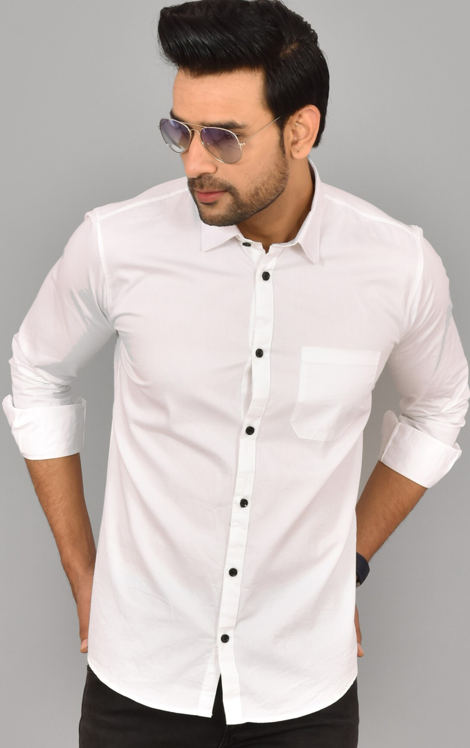 Image of HEMS Men Solid Casual Multicolor Shirt