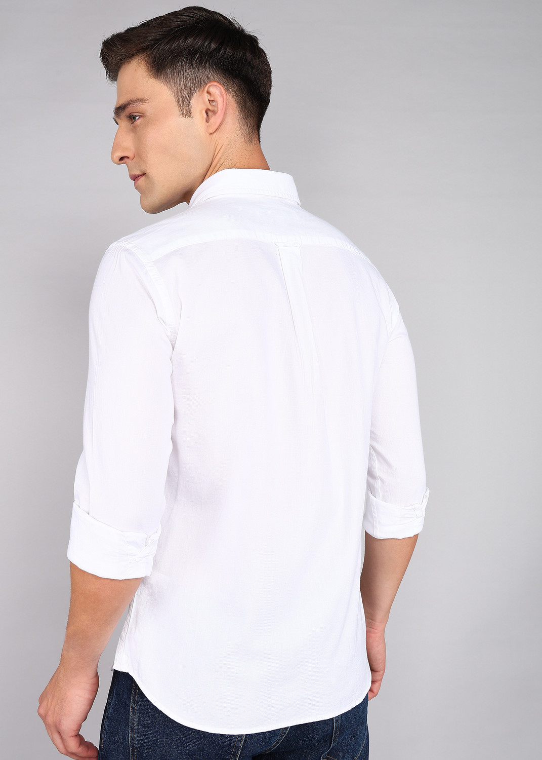 Image of U.S. POLO ASSN. Men Solid Casual White Shirt