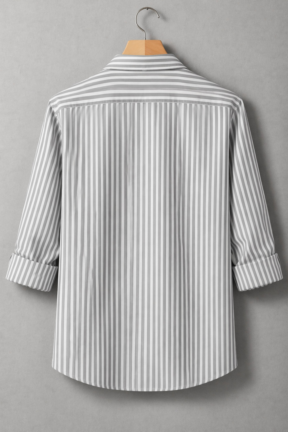 Image of TYRELL Men Striped Casual Grey, White Shirt