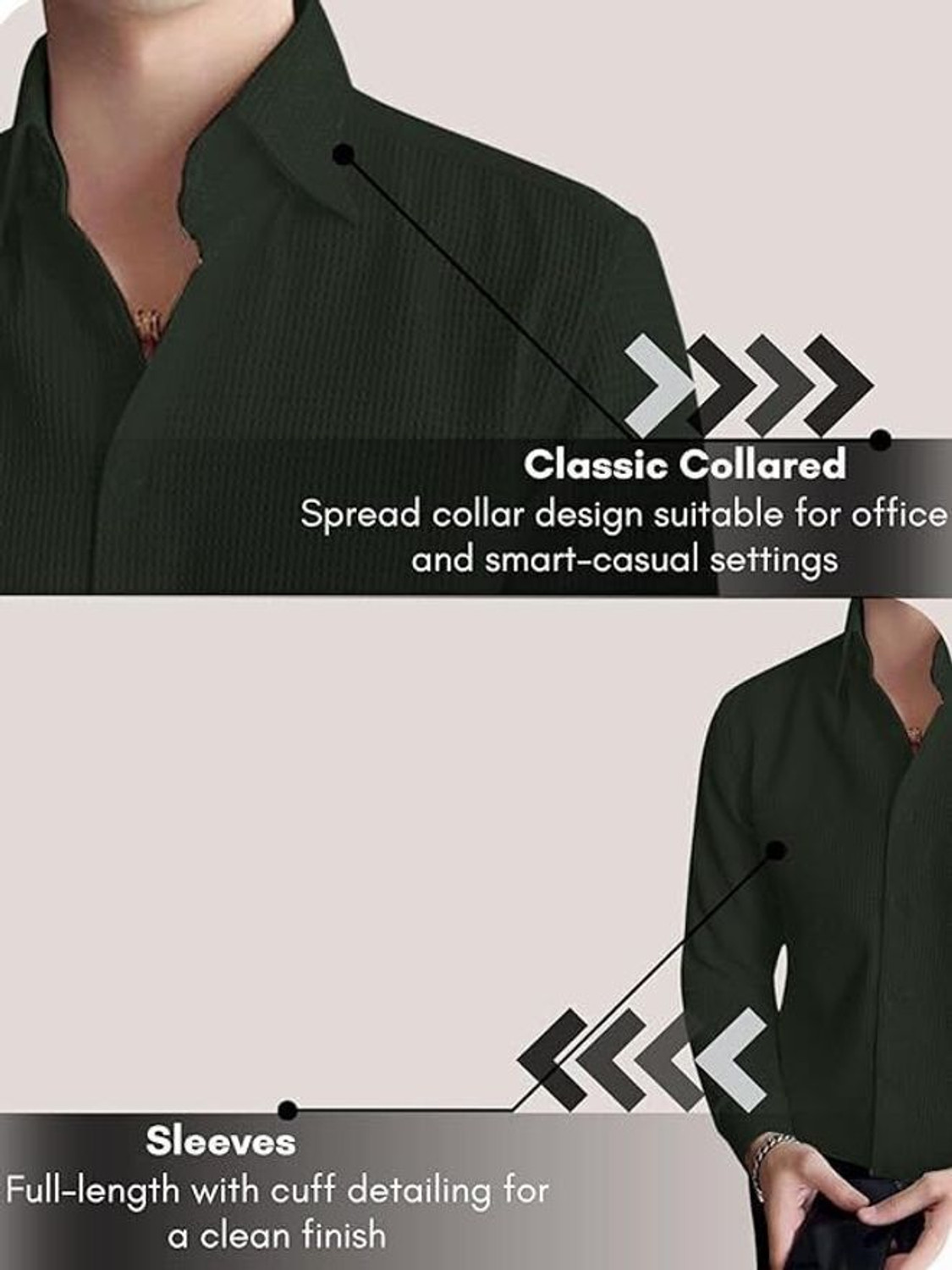 Image of Leriya Fashion Men Self Design Casual Green Shirt