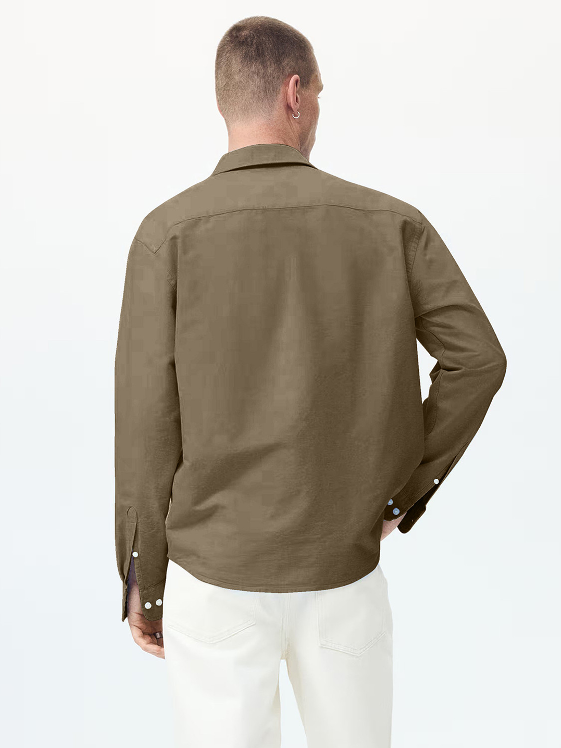 Image of METRONAUT Men Solid Casual Brown Shirt