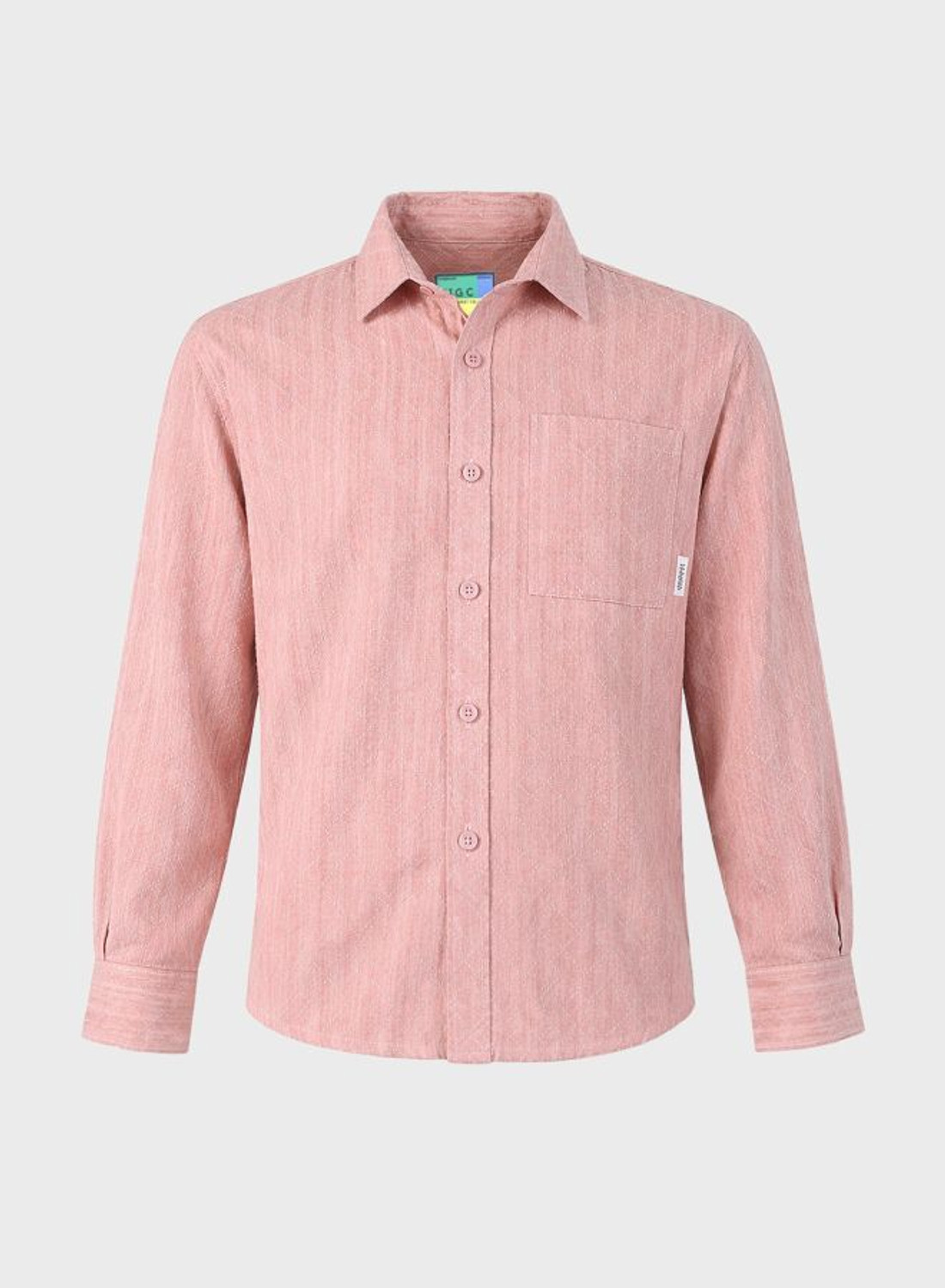 Image of The Indian Garage Co. Men Self Design Casual Pink Shirt