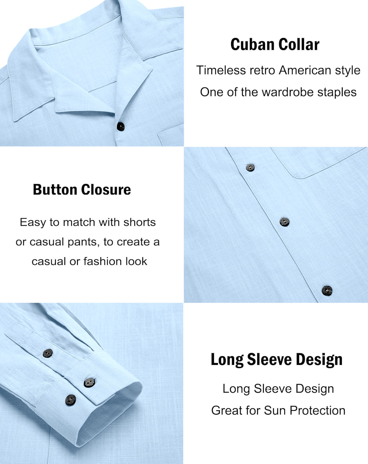Image of ZARTHA Men Solid Casual Light Blue Shirt